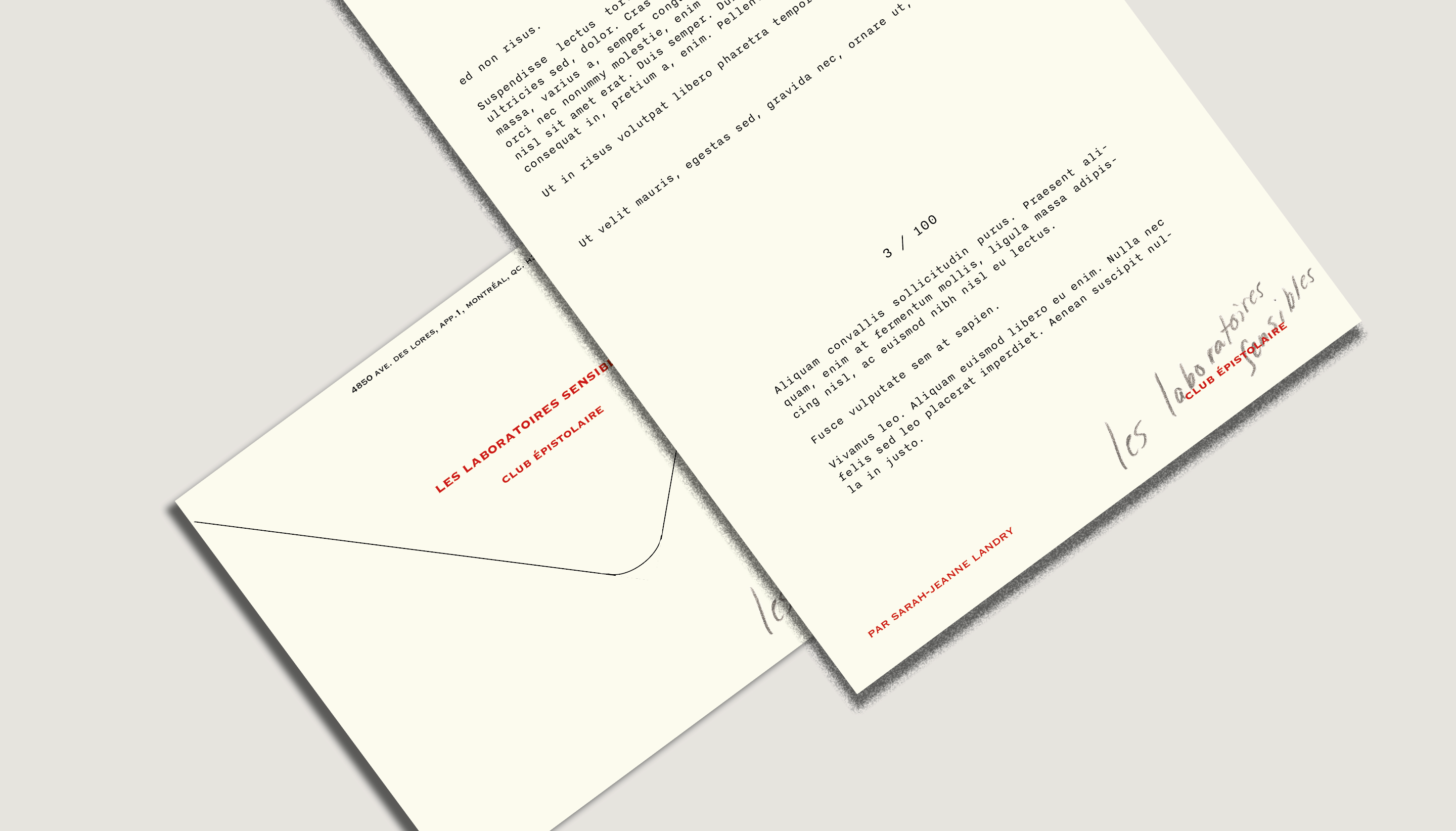 Club épistolaire - Les laboratoires sensibles